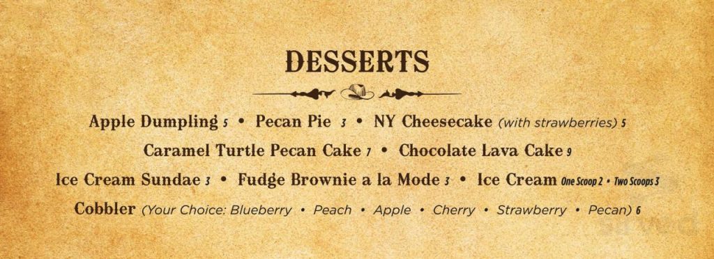 Branding Iron restaurant menu in Kerrville, Texas, USA