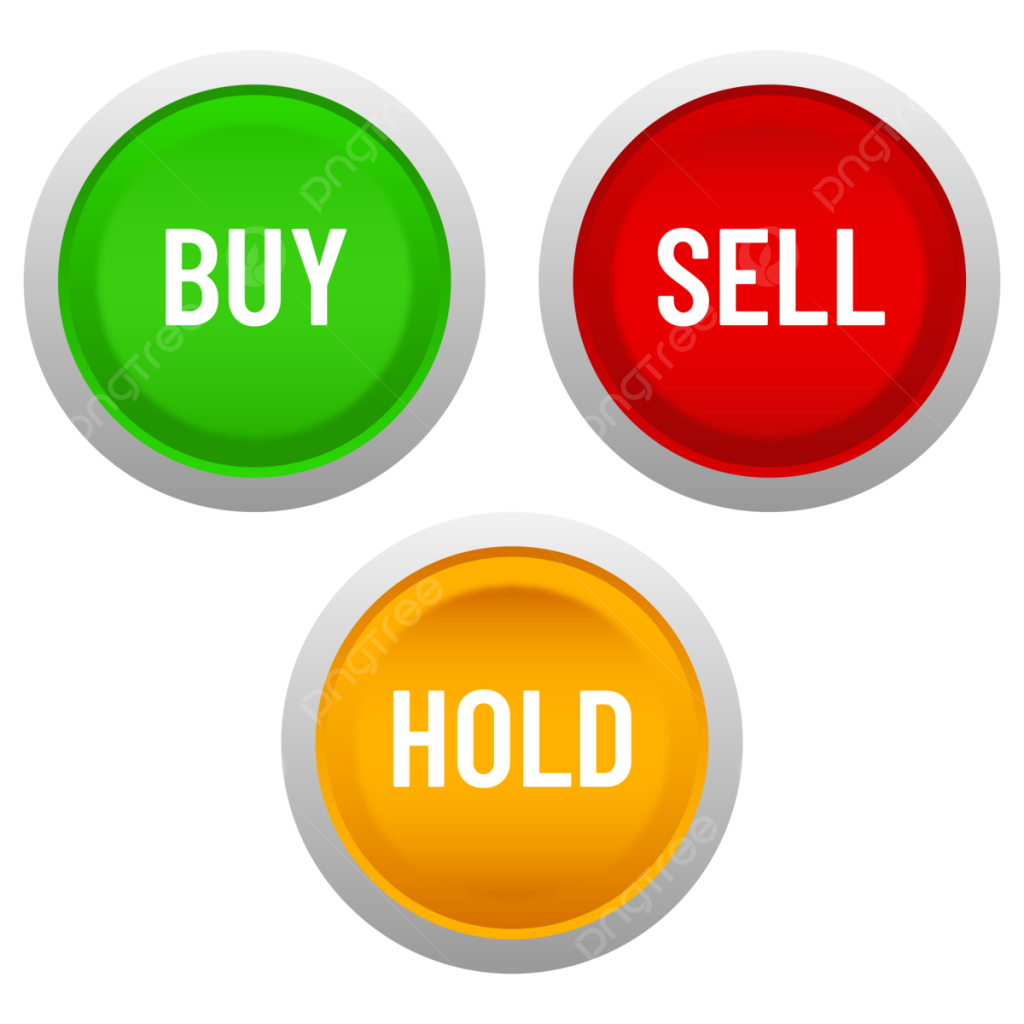 Buy Sell Hold Button In Green Red And Yellow Colors, Buy Button, Sell ...