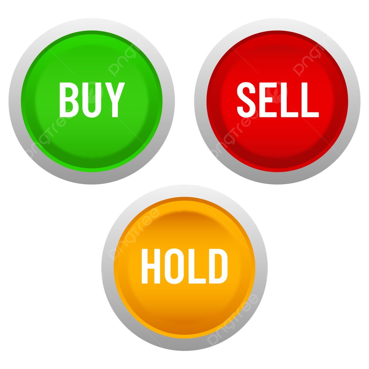 Buy Sell Hold Button In Green Red And Yellow Colors, Buy Button, Sell ...
